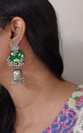 Lyla Green Fabric Earrings