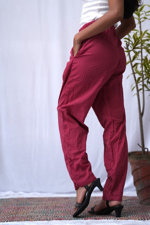 Katha Maroon Relaxed Pants