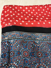 Bandhani Ajrakh Red and Blue Modal Silk Dupatta