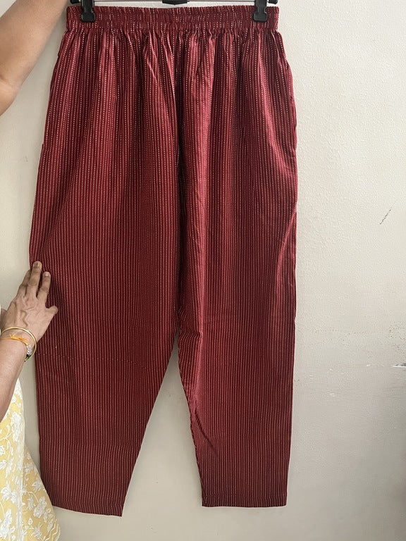 Katha Maroon Relaxed Pants