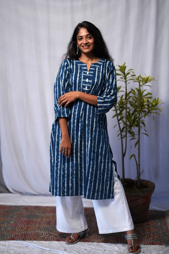 Bhumi Indigo Cotton Straight Kurta