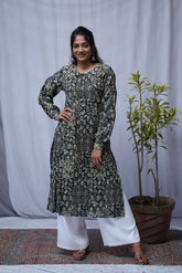 Zara Cotton Black Straight Kurta