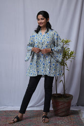 Radha Sanganeri Blue A-line Short Top