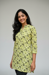 Sakti Green Cotton Short Top Kurti