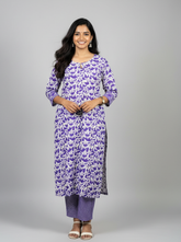 Veda Purple Cotton Coord Set