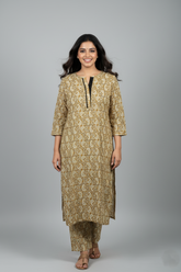 Kaniska Yellow Cotton Coord Set