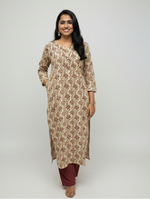 Trisha Maroon Cotton Straight Kurta