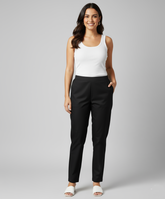 Kiara Black Cotton Satin Pant