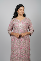 Samaira Pink Cotton Straight Kurta