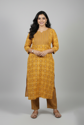 Geet Yellow Cotton Coord Set