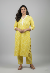 Padma Yellow Cotton Coord Set