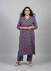 Krina Blue Cotton Coord Set