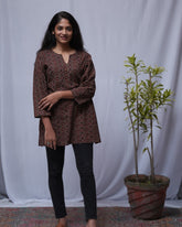 Rati Cotton Brown Straight Short Top Kurti