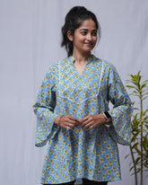 Tara Sanganeri Cotton Blue Short Top