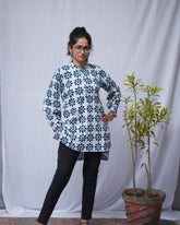 Aditi Dabu Indigo Cotton Short Top Kurti