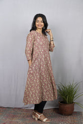 Rishvi Pink Cotton Kali Kurta