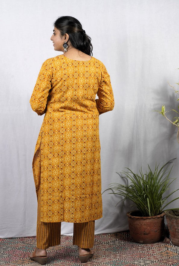 Geet Yellow Cotton Coord Set
