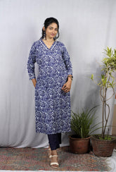 Isha Blue Cotton Coord Set