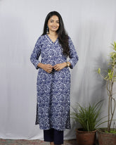 Isha Blue Cotton Coord Set