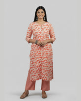Veda Orange Cotton Coord Set