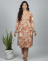 Dhani Brown Cotton Coord Set