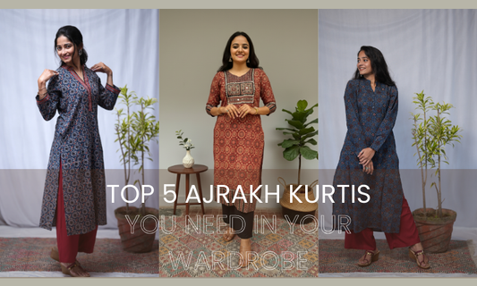 Top 5 Ajrakh Kurtis for women at affordable prices