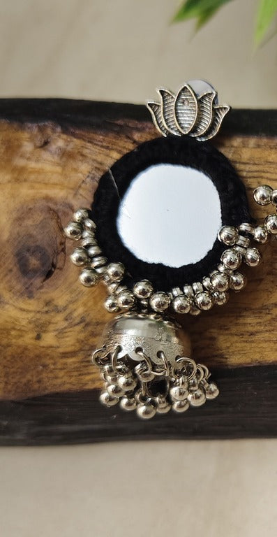 black mirror work earrings     