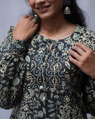 Zara Cotton Black Straight Kurta