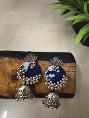 Iris Indigo Fabric Earrings