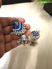 Maria Indigo Fabric Earrings