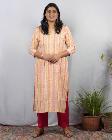 Isha Pink Cotton Coord Set
