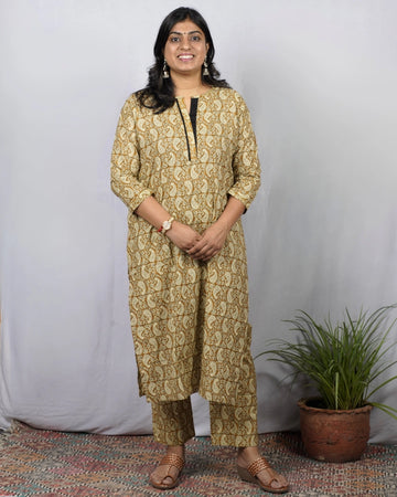 Kaniska Yellow Cotton Coord Set