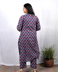 Krina Blue Cotton Coord Set