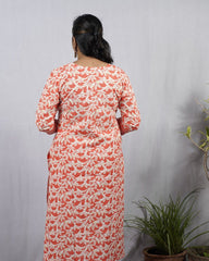 Veda Orange Cotton Coord Set
