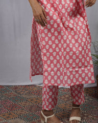 Padma Peach Cotton Coord Set