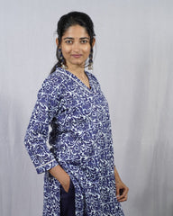 Isha Blue Cotton Coord Set