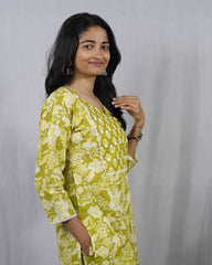 Dhani Green Cotton Coord Set