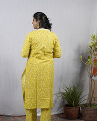 Padma Yellow Cotton Coord Set