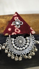 Rose Maroon Fabric Earrings