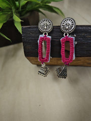 Vera Pink Mirror Work Earrings
