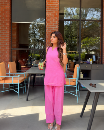 Candy Pink Co-Ord Set for Women