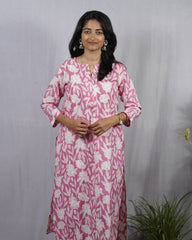 Kaniska Pink Cotton Coord Set