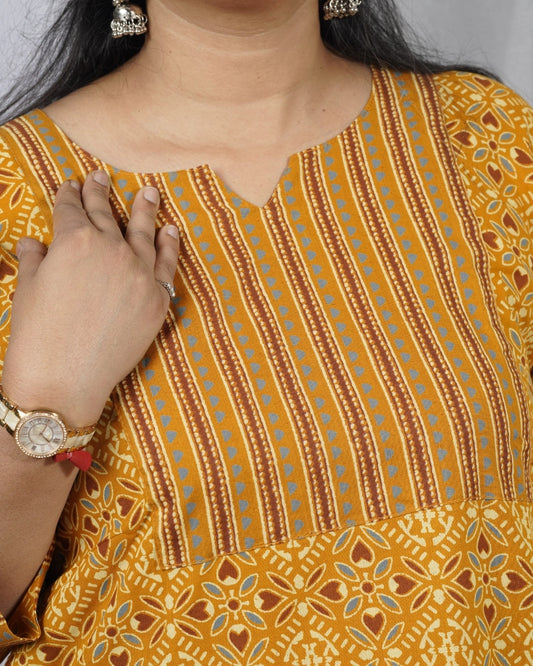 Geet Yellow Cotton Coord Set