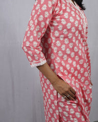 Padma Peach Cotton Coord Set