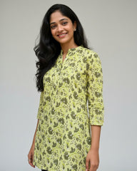 Sakti Green Cotton Short Top Kurti