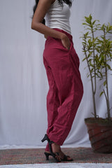 Katha Maroon Relaxed Pants