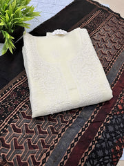 Ajrakh brown chanderi silk dupatta     