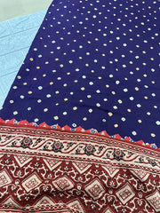 Bandhani Ajrakh Purple Cotton Dupatta