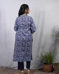 Isha Blue Cotton Coord Set
