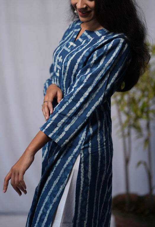 Bhumi Indigo Cotton Straight Kurta